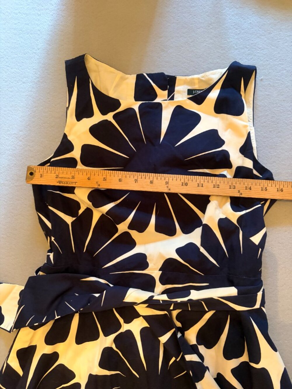 💙 J.Crew Blue Burst Belted A-Line Dress - Size 10 - Picture 7 of 9